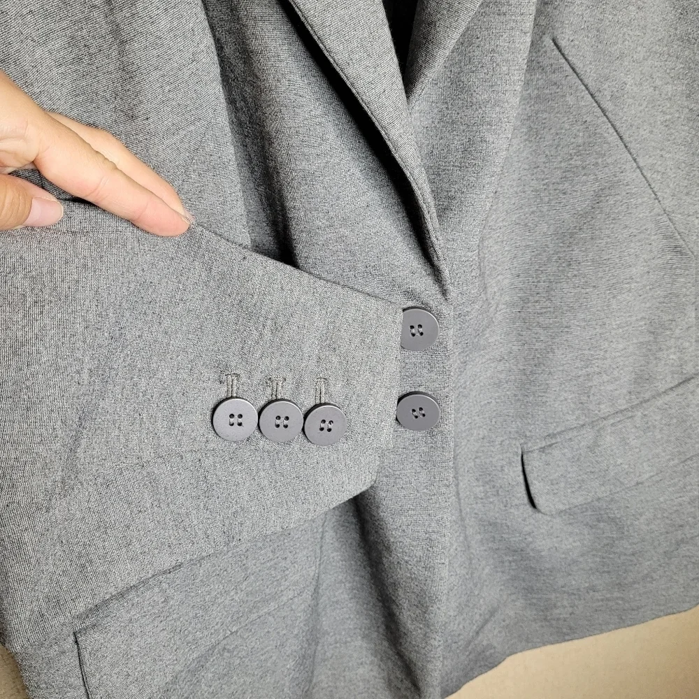 Lane Bryant Grey soft women's jacket blazer size 28 office career - Picture 5 of 9